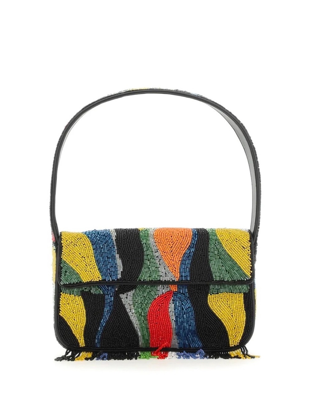 STAUD Tommy Beaded Fringe Shoulder Bag